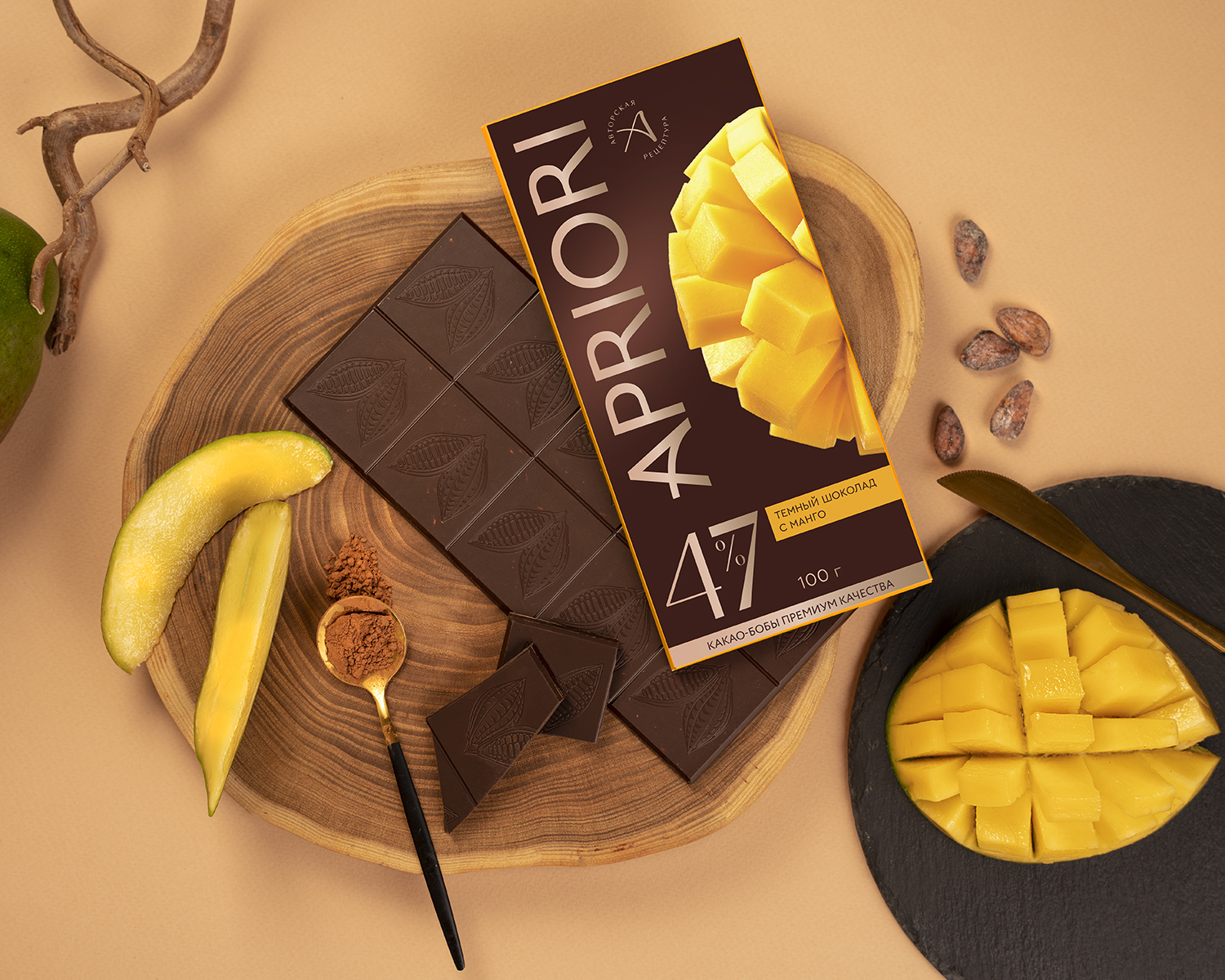 APRIORI Темный шоколад с манго, 100 г